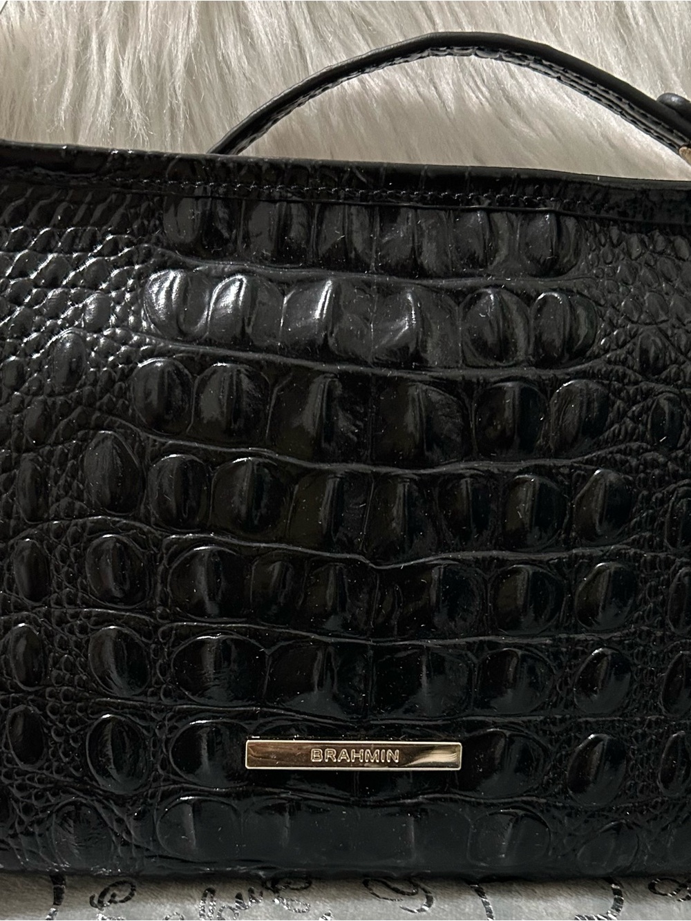 NWT BRAHMIN Small Melbourne Lorelei, Small Croc Shoulder Bag with Gold Hardware - Picture 5 of 11